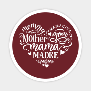Heart Mama Words Gift for mothers Magnet